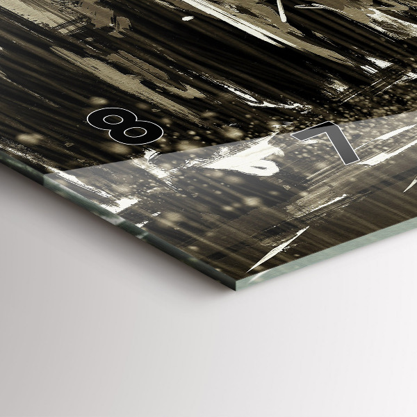 Horizontální hodiny na skle Žena v deštivé noci