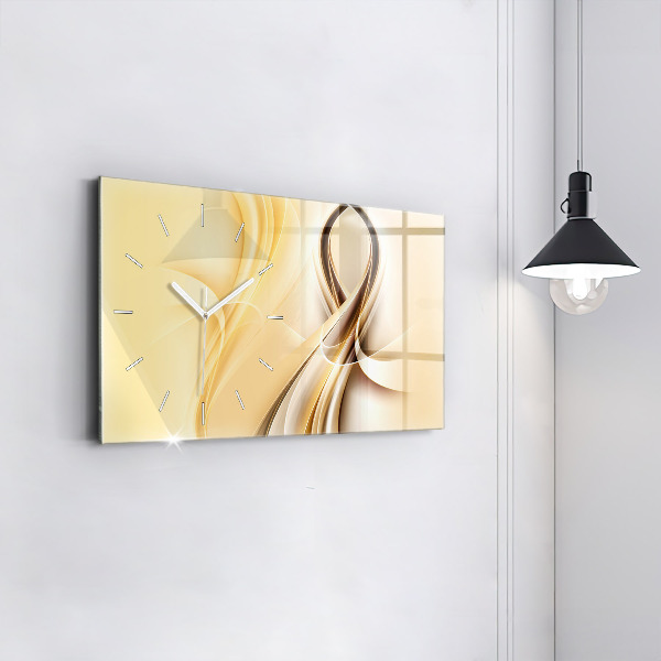 Horizontální hodiny na skle Vlny abstraktní