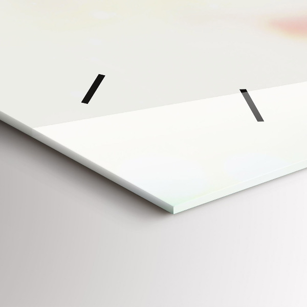 Horizontální hodiny na skle Květiny jaro