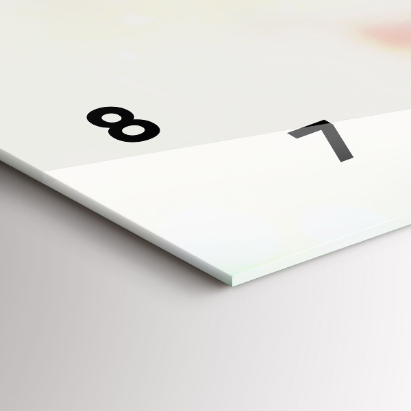 Horizontální hodiny na skle Květiny jaro