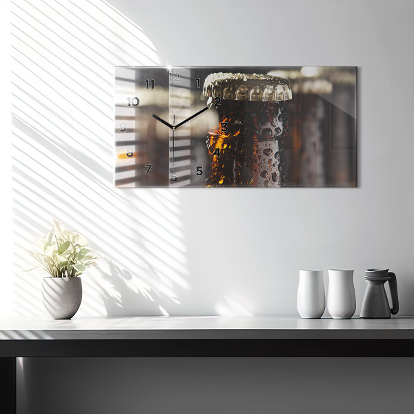 Horizontální hodiny na skle Skleněné láhve