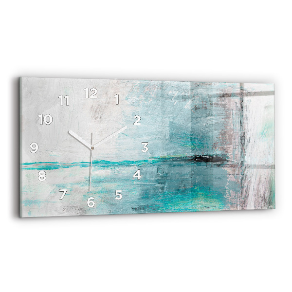 Horizontální hodiny na skle Abstraktní olejová textura