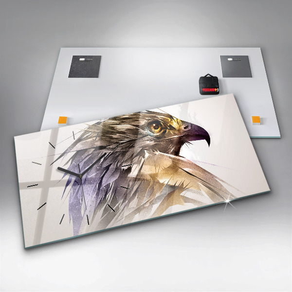 Horizontální hodiny na skle Dravý pták