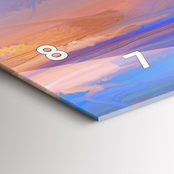 Horizontální hodiny na skle Mořská krajina