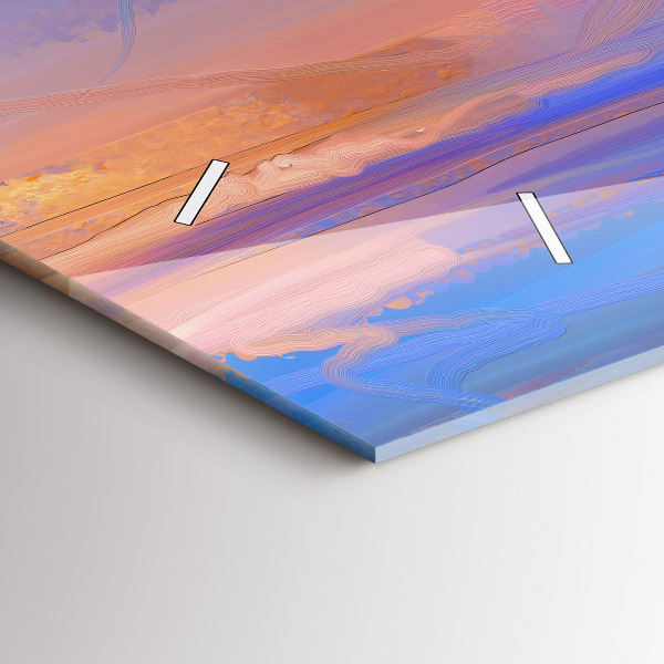 Horizontální hodiny na skle Mořská krajina