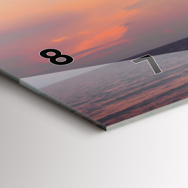 Horizontální skleněné hodiny na stěnu Surfování na pláži