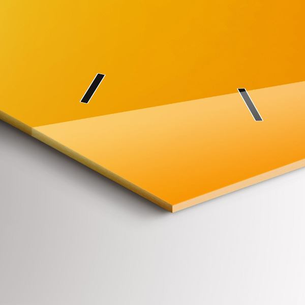 Horizontální skleněné hodiny na stěnu Oranžový