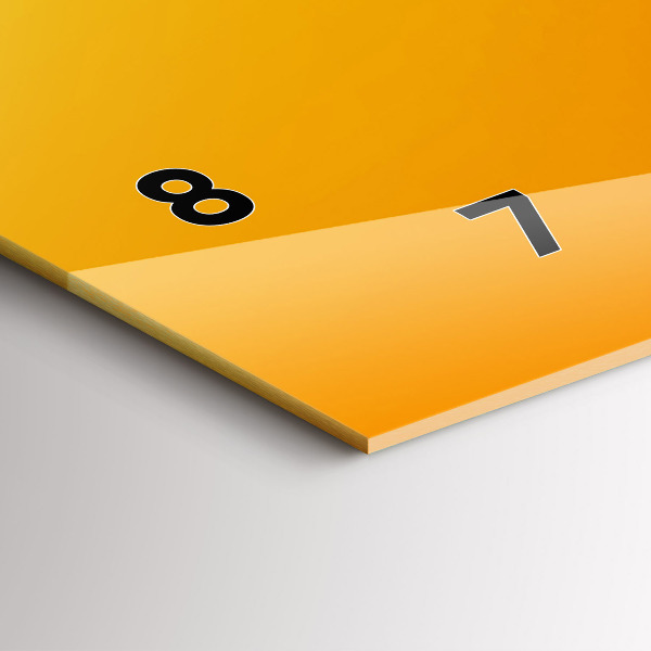 Horizontální skleněné hodiny na stěnu Oranžový