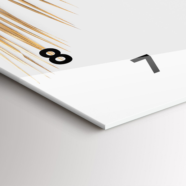 Horizontální skleněné hodiny na stěnu Tropické listy