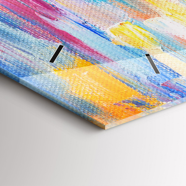 Horizontální skleněné hodiny na stěnu Pár v dešti