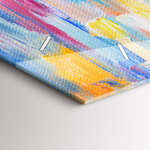 Horizontální skleněné hodiny na stěnu Pár v dešti