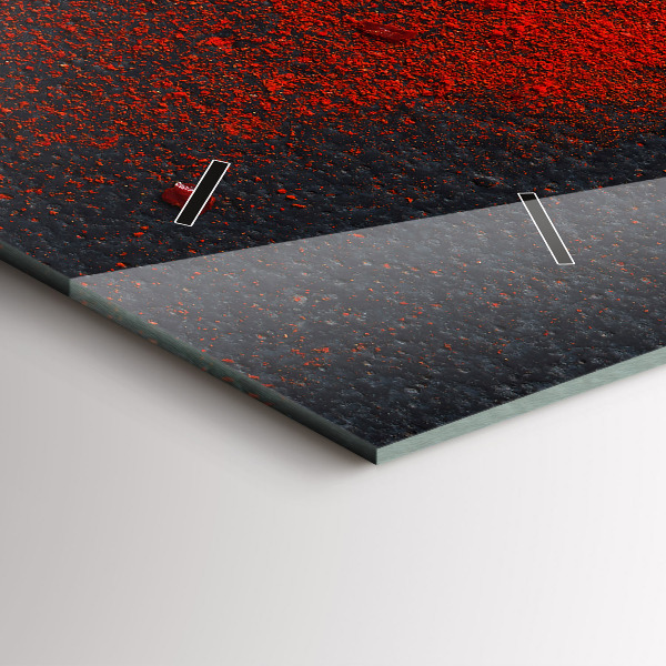 Horizontální skleněné hodiny na stěnu Červené koření