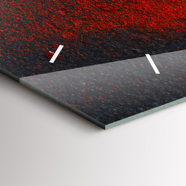 Horizontální skleněné hodiny na stěnu Červené koření