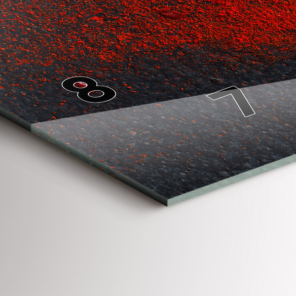 Horizontální skleněné hodiny na stěnu Červené koření