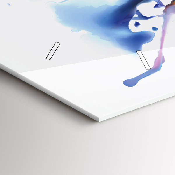 Horizontální skleněné hodiny na stěnu Lev akvarel