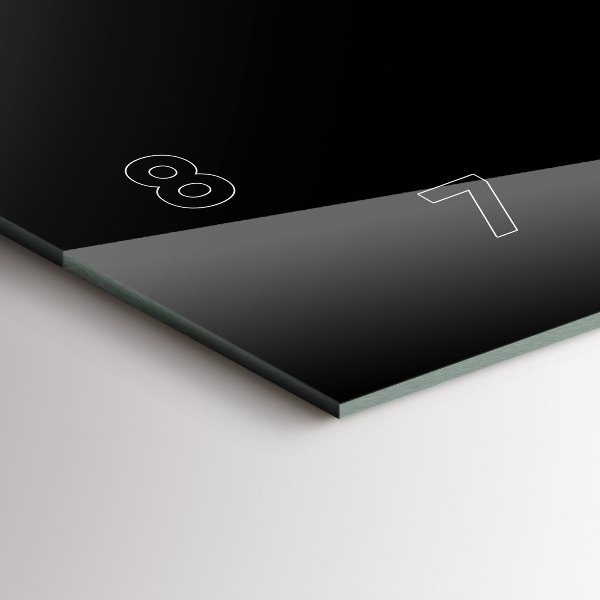 Horizontální skleněné hodiny na stěnu Black metalová abstrakce