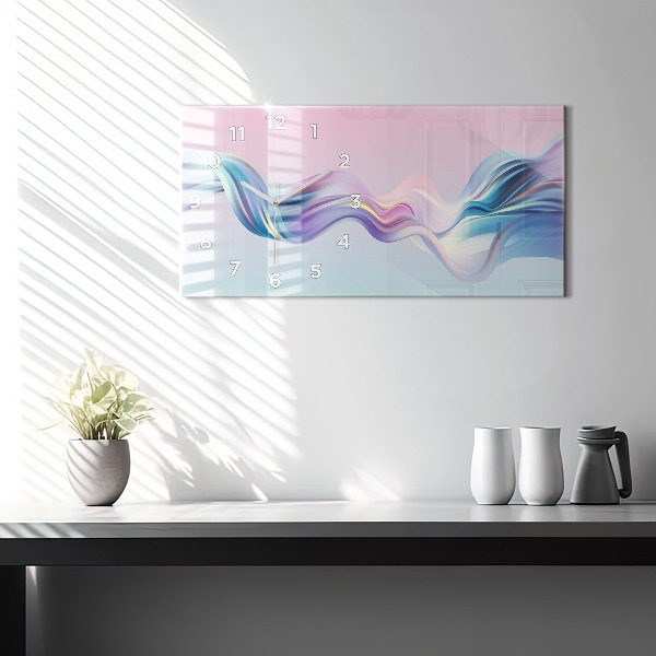 Horizontální skleněné hodiny na stěnu Prvek proudění kapaliny