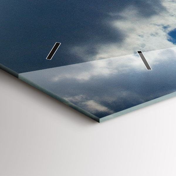 Horizontální skleněné hodiny na stěnu Polská vlajka proti obloze