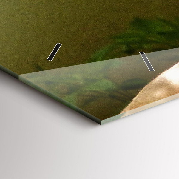 Horizontální skleněné hodiny na stěnu Portrét lva