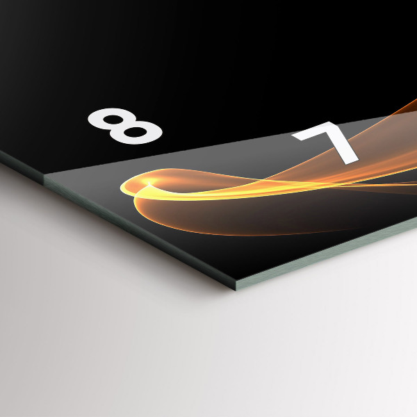 Horizontální skleněné hodiny na stěnu Oranžové čáry