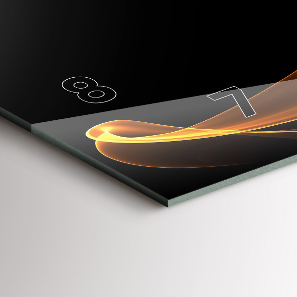 Horizontální skleněné hodiny na stěnu Oranžové čáry