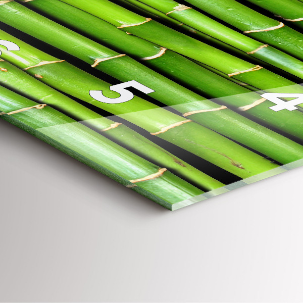 Skleněné hodiny čtvercové Asijský bambus