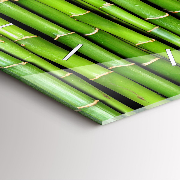 Skleněné hodiny čtvercové Asijský bambus