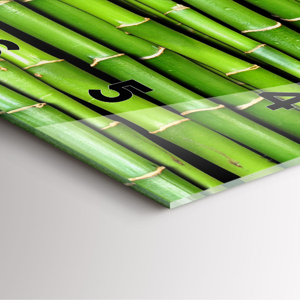 Skleněné hodiny čtvercové Asijský bambus