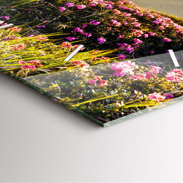 Skleněné hodiny čtvercové Horská krajina