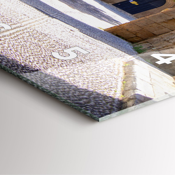 Skleněné hodiny čtvercové Malebná ulice na Rhodosu