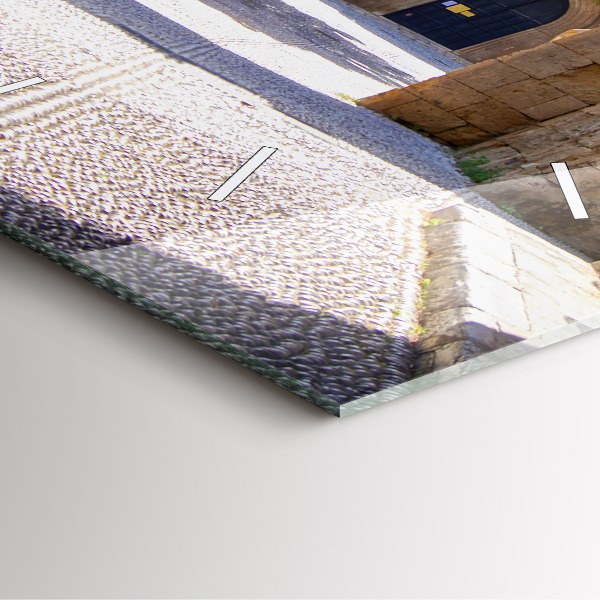 Skleněné hodiny čtvercové Malebná ulice na Rhodosu