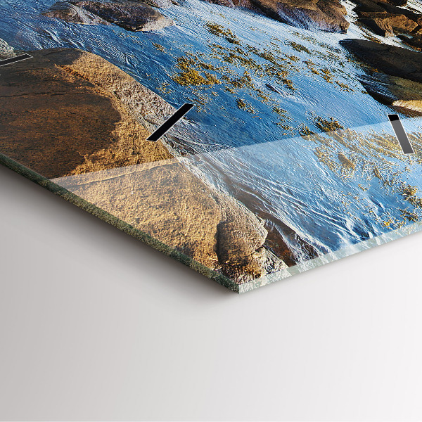 Skleněné hodiny čtvercové Maják Annisquam