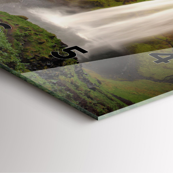 Skleněné hodiny čtvercové Vodopád na Islandu