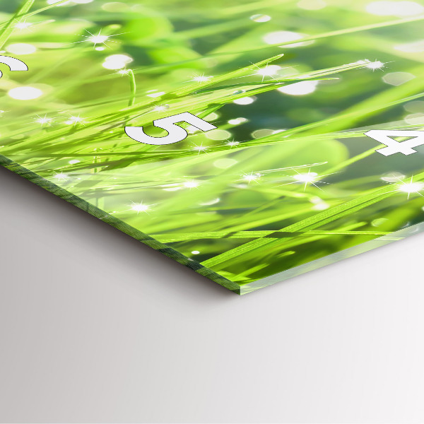 Skleněné hodiny čtvercové Zelená tráva