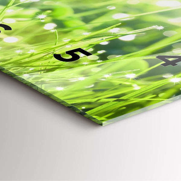 Skleněné hodiny čtvercové Zelená tráva