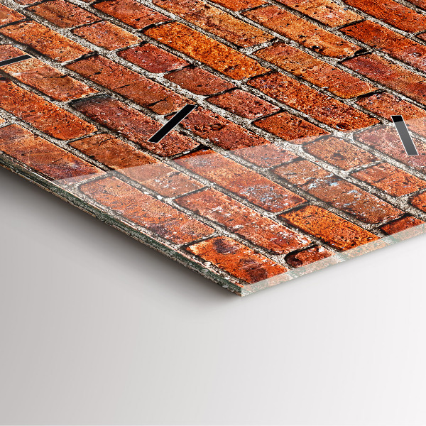 Skleněné hodiny čtvercové Stará cihlová zeď