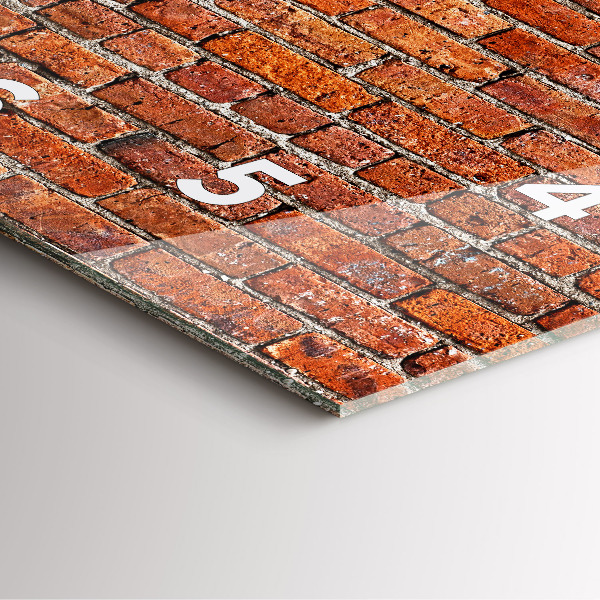 Skleněné hodiny čtvercové Stará cihlová zeď