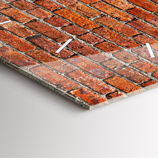 Skleněné hodiny čtvercové Stará cihlová zeď