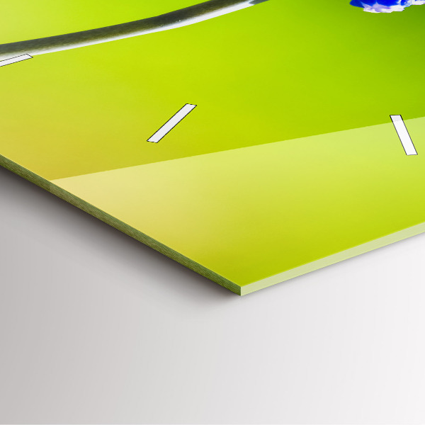 Skleněné hodiny čtvercové Modré květiny