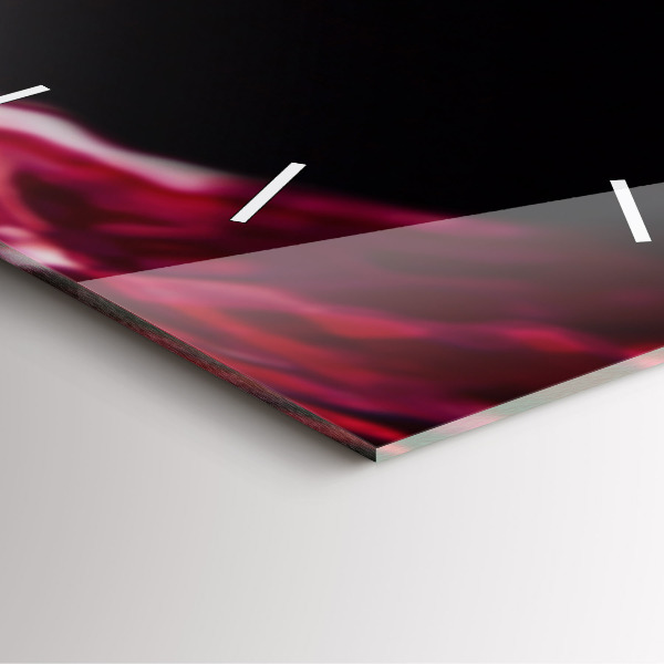 Skleněné hodiny čtvercové Červené víno