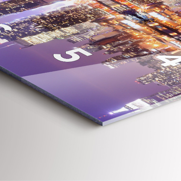 Skleněné hodiny čtvercové New York v noci