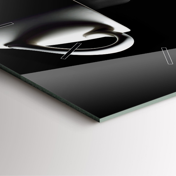 Skleněné hodiny čtvercové Šálek kávy