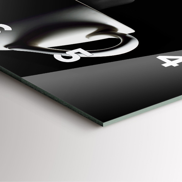 Skleněné hodiny čtvercové Šálek kávy