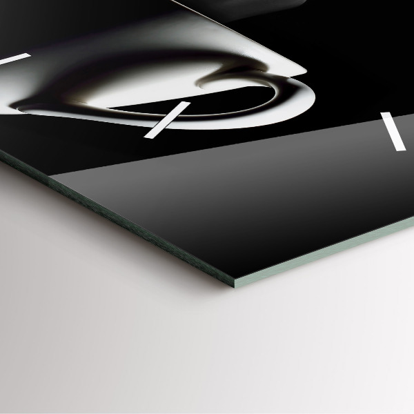 Skleněné hodiny čtvercové Šálek kávy