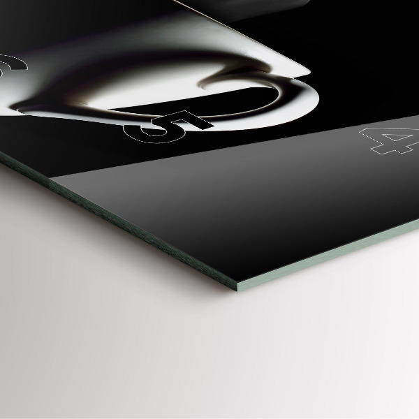 Skleněné hodiny čtvercové Šálek kávy