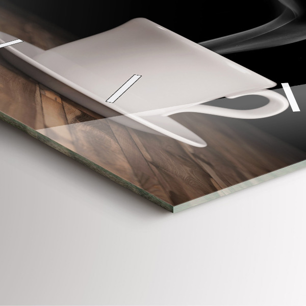 Skleněné hodiny čtvercové Šálek horké kávy