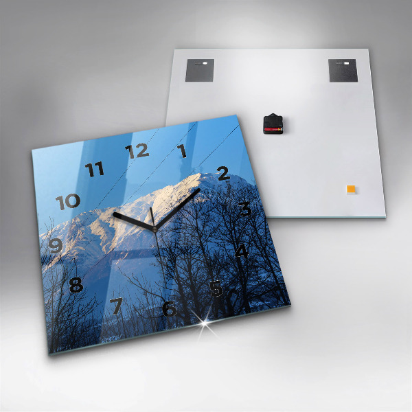 Skleněné hodiny čtvercové Pohled na hory