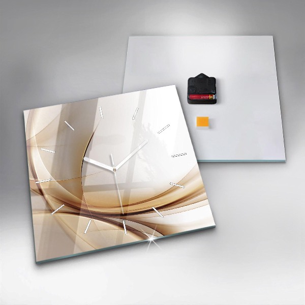 Skleněné hodiny čtvercové Zlatá abstrakce