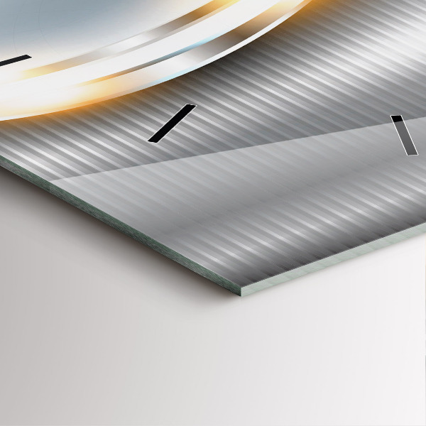 Čtvercové nástěnné hodiny Kovová abstrakce