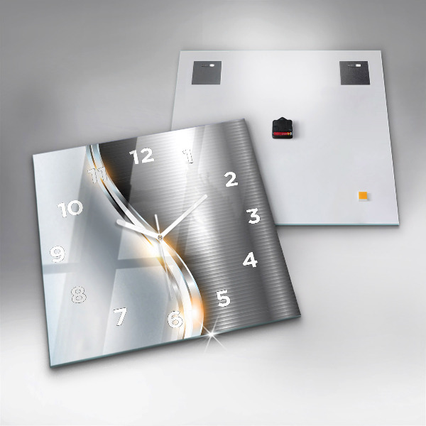 Čtvercové nástěnné hodiny Kovová abstrakce